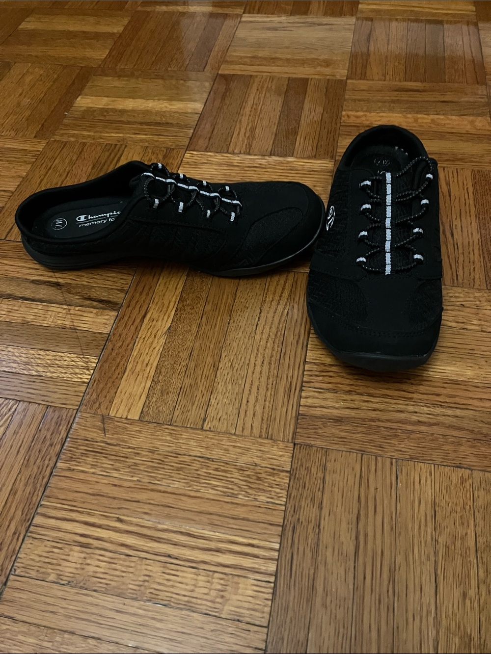 Champion Men's Black Slip-On Athletic Sneakers with Reflective Lacing